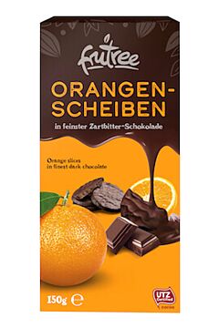 Orangenscheiben in Zartbitterschokolade 150 g