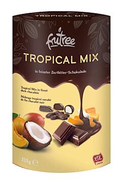 Trockenfrüchten und Kokos in Zartbitterschokolade 125 g